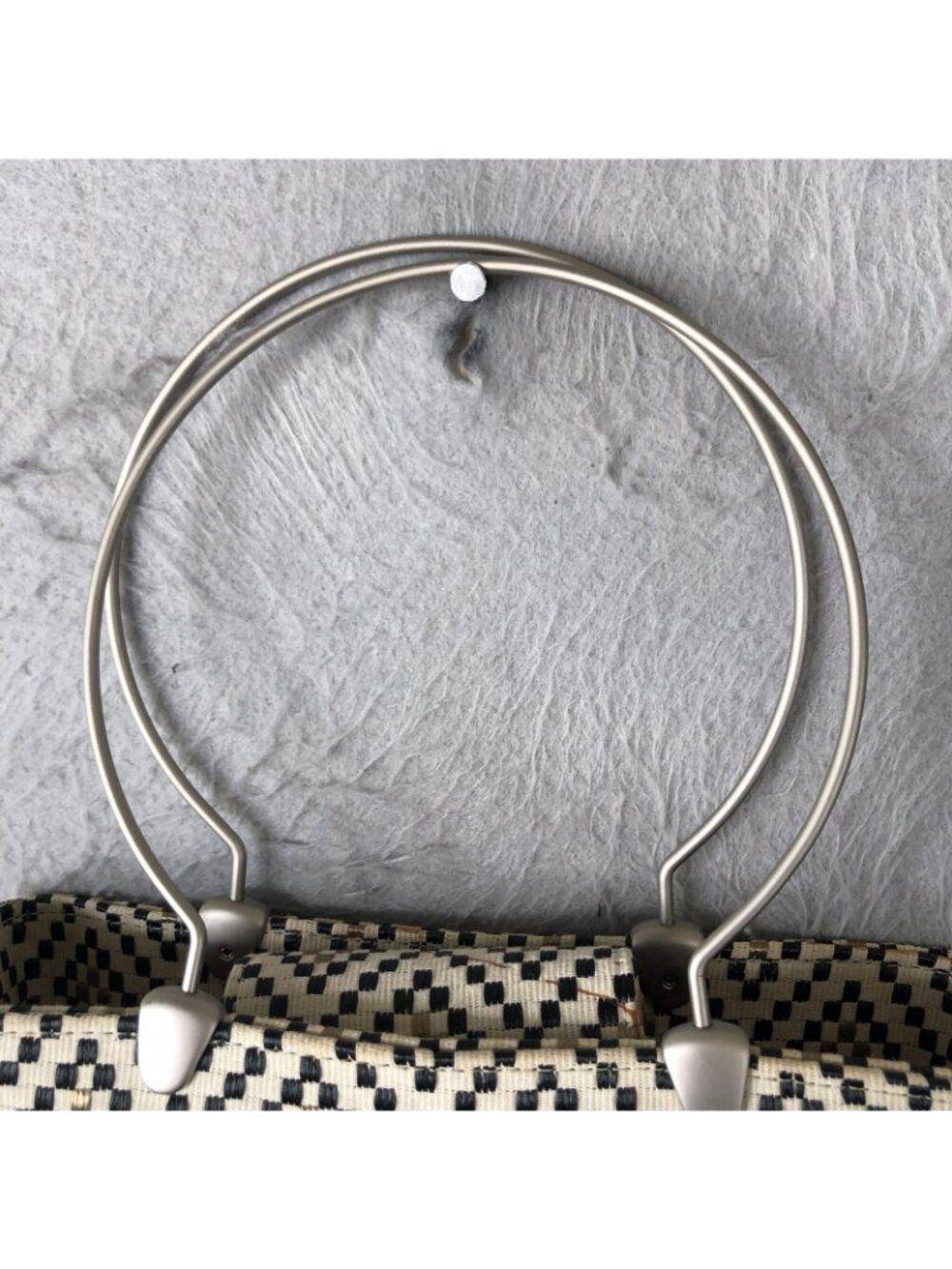 Elaine Turner Designs Bag Womens Small Beige Woven Geometric Metal Ring Modern - Picture 13 of 16